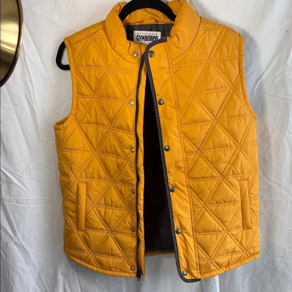 Gymboree Moto Boss Yellow Quilted Vest XL 14